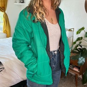 Green North Face Coat